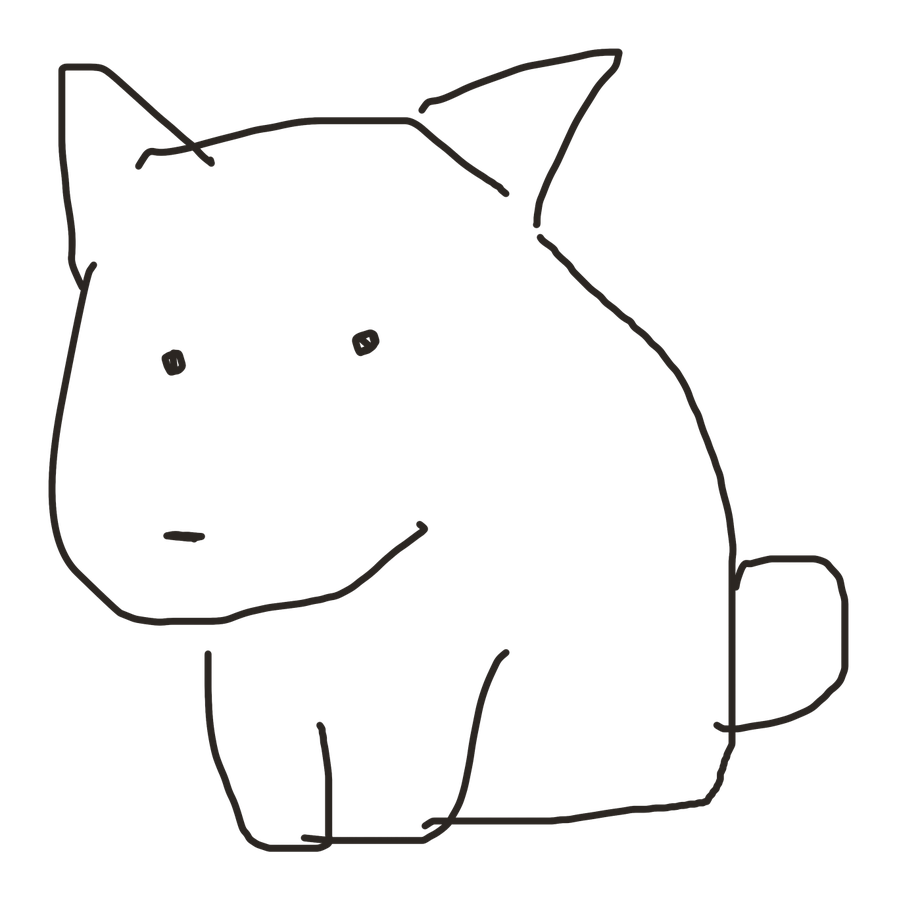 ゆるい犬のイラスト（手描きの犬）